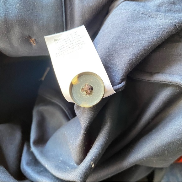 NWOT EVERLANE Navy BlueButton Front A-Line Skirt size 2 - Picture 7 of 9